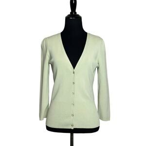 Loft light green 3/4 sleeves button cardigan size small